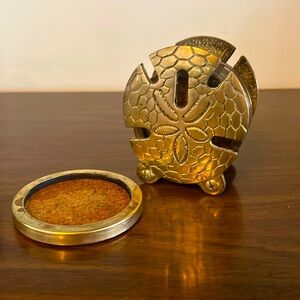 Penco 1982 brass Sand Dollar coaster set